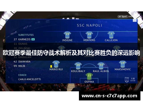 欧冠赛季最佳防守战术解析及其对比赛胜负的深远影响